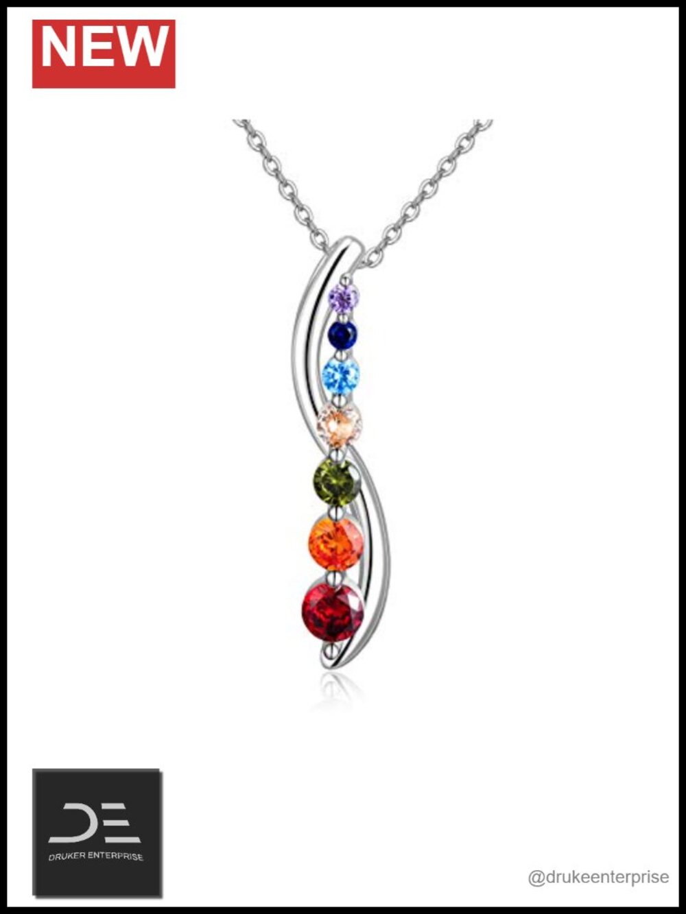 925 Sterling Silver Chakra Necklace Tree of Life Pendant Healing Crystals